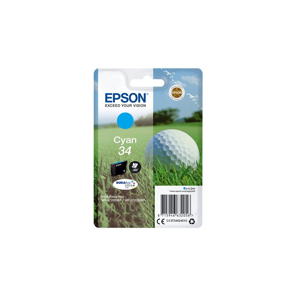 EPSON 2LB Singlepack Cyan 34 - DURABrite Ultra Ink