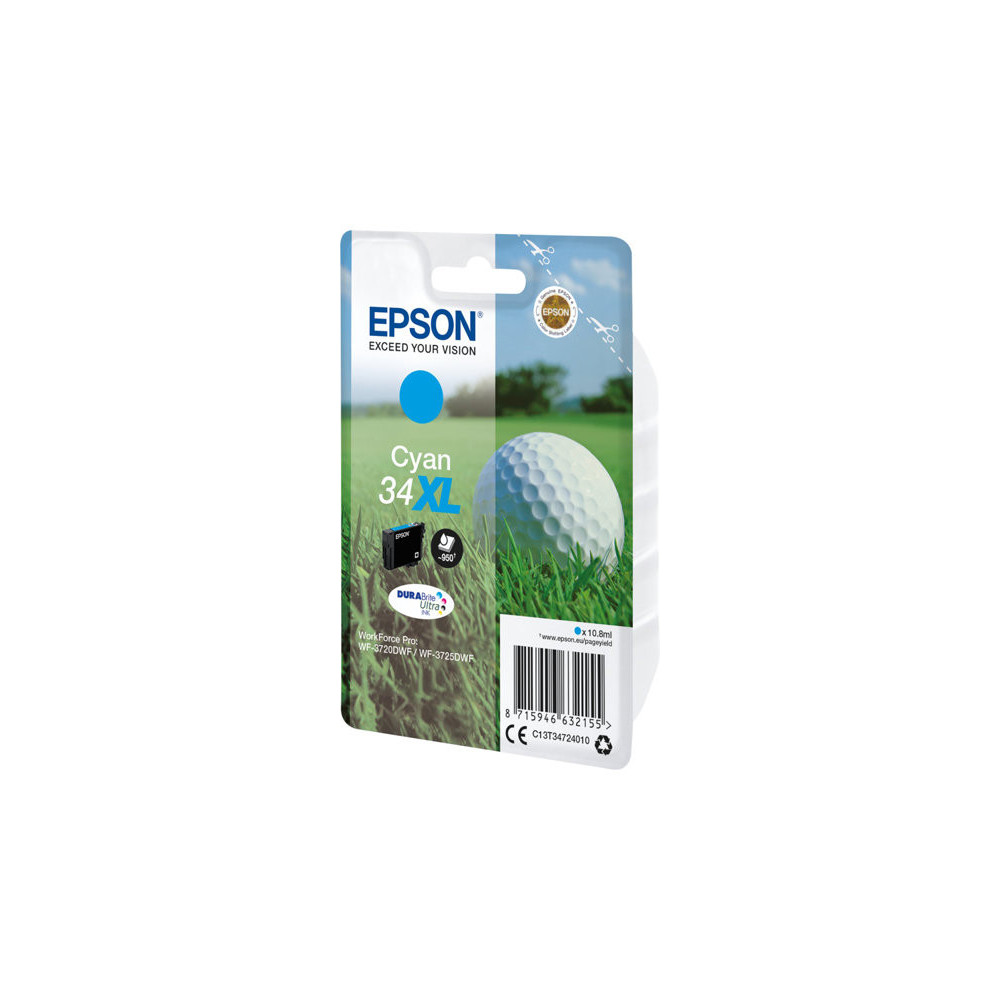 EPSON 2LB Singlepack 34XL Cyan DURABrite Ink Ultra XL
