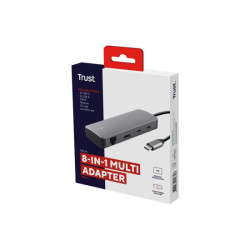 TRUST Adaptateur DALYX USB-C 8 en 1 2 USB-C 2 USB 1 HDMI 1 SD + 1 micro SD Card 1 Ethernet redeal.fr