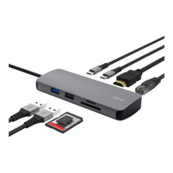 TRUST Adaptateur DALYX USB-C 8 en 1 2 USB-C 2 USB 1 HDMI 1 SD + 1 micro SD Card 1 Ethernet redeal.fr