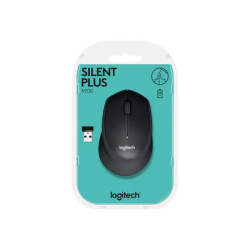 LOGITECH M330 SILENT PLUS Mouse 3 buttons wireless 2.4 GHz USB wireless receiver black redeal.fr