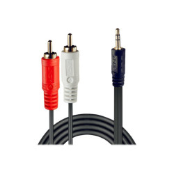 LINDY Premium Audio Adaptercable 5m 2x Phono/RCA to 3.5mm Stereo Jack redeal.fr