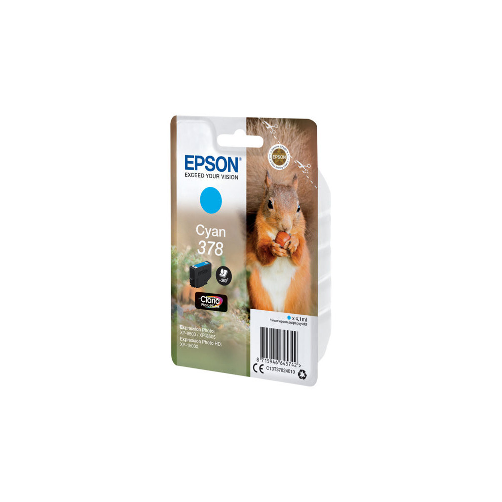 EPSON 1LB Singlepack Cyan 378 Eichhörnchen Clara Photo HD Ink