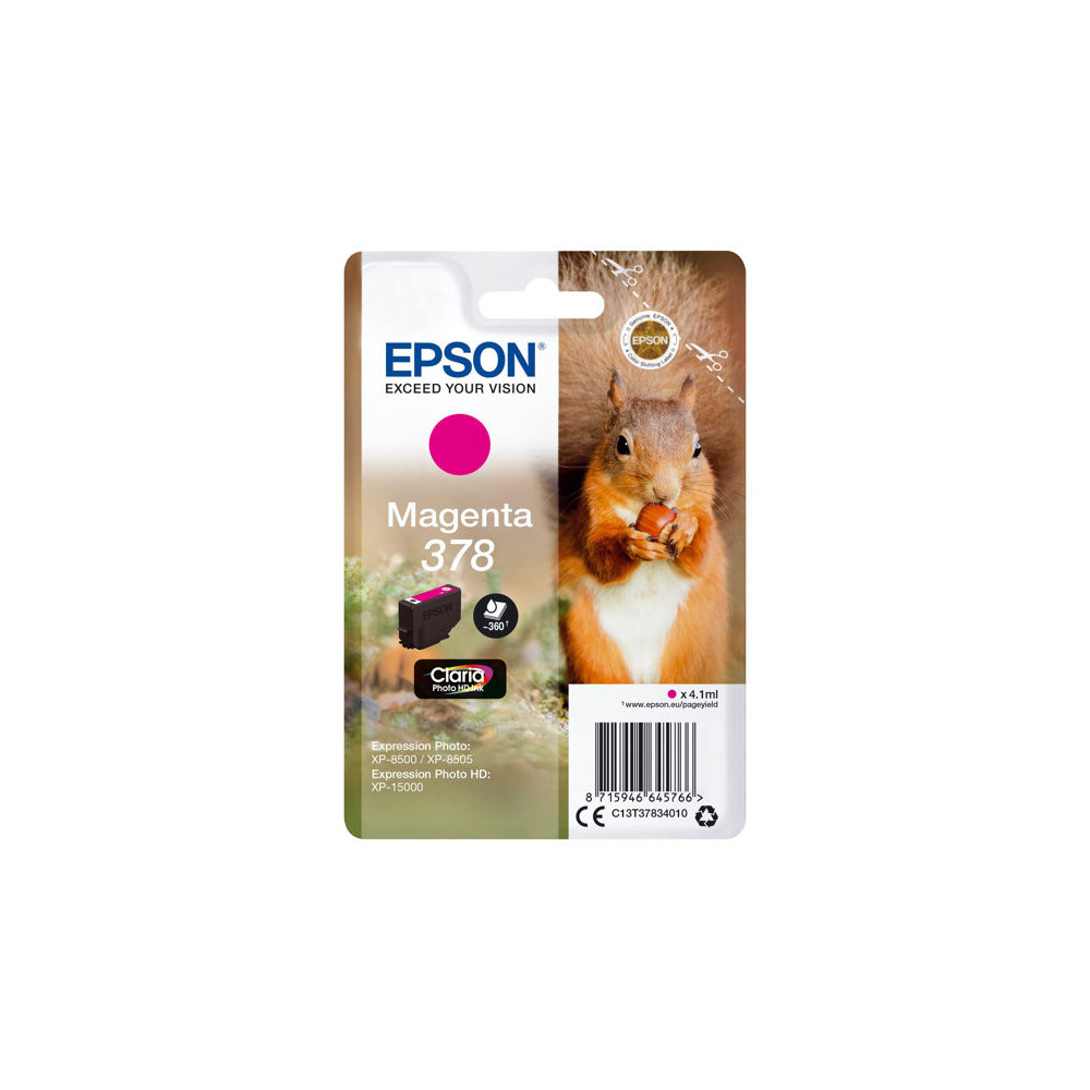 EPSON 4LB Singlepack Magenta 378 Eichhörnchen Clara Photo HD Ink