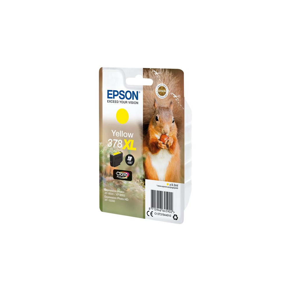 EPSON 4LB Singlepack Yellow 378XL Squirrel Clara Photo HD Ink