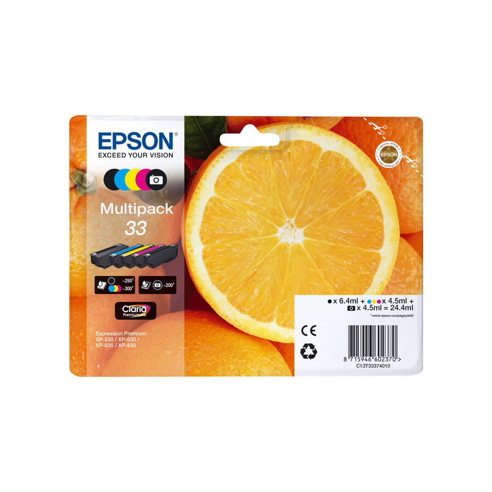 EPSON 4LB 33 Multipack non tagged Claria Premium Ink Orange