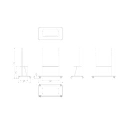 OPTOMA ST01 Mobile trolley with easy installation adjustment and mobility for OP651RKe OP751RKe OP861RKe multi-touch interactive