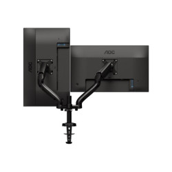 AOC AS110D0 bras réglable - pour 2 écrans LCD - alliage d'aluminium - Taille d'écran : jusqu'à 27 pouces - montrable sur bureau