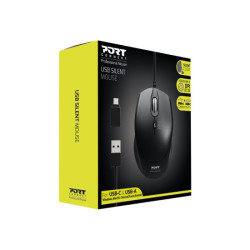 PORT DESIGNS Mouse Office Pro Silent Wired - Black redeal.fr