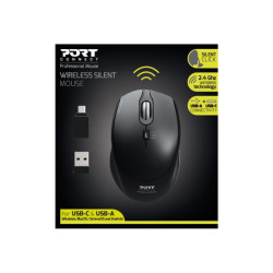 PORT DESIGNS Mouse Office Pro Silent Wireless - Black redeal.fr
