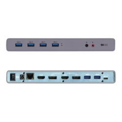 I-TEC USB 3.0/USB-C Dualdock 1x5K 2x4K 60Hz 2xHDMI 2xDP 1xGLAN 6xUSB 3.0 1xAudio/Mic Jack Kensington compatible with TB 3