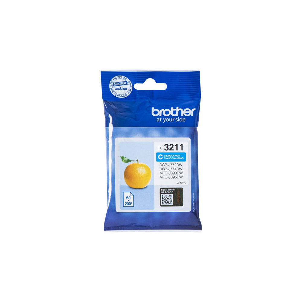 BROTHER LC3211C Cyan ink cartridge with a capacity of 200 pages