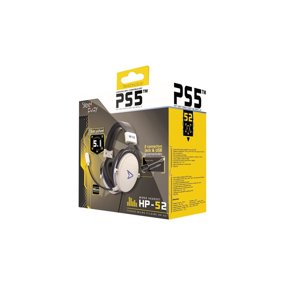 STEELPLAY Casque Filaire Son 5.1 HP52 Blanc MULTI redeal.fr
