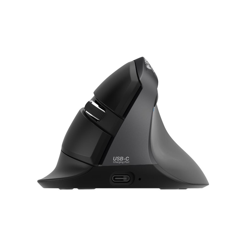 URBAN FACTORY Ergo Mouse Bluetooth 2.4Ghz and wired USB 1000mAh rechargeable battery in USB-C using the included cable