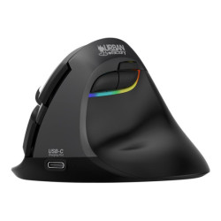 URBAN FACTORY Ergo Mouse Bluetooth 2.4Ghz and wired USB 1000mAh rechargeable battery in USB-C using the included cable