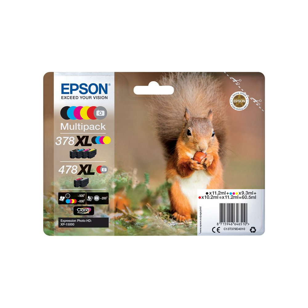 EPSON 1LB Multipack 6 colours 378XL/478XL Squirrel incl. R/G Clara Phto HD Ink