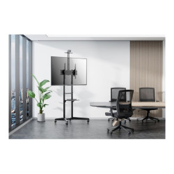 NEOMOUNTS FL50-550BL1 Support au sol mobile pour écran 37-70p - étagère multimédia et support caméra inclus redeal.fr