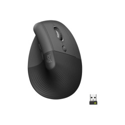 LOGITECH Lift for Business Vertical mouse ergonomic 6 buttons wireless Bluetooth 2.4 GHz Bolt USB receiver graphite