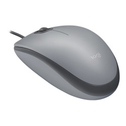 LOGITECH M110 Silent Mouse right and left-handed optical 3 buttons wired USB-A mid grey redeal.fr