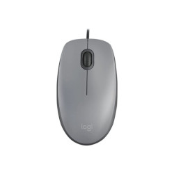 LOGITECH M110 Silent Mouse right and left-handed optical 3 buttons wired USB-A mid grey redeal.fr