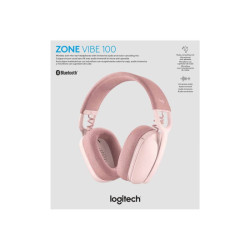 LOGITECH Zone Vibe 100 Headset full size Bluetooth wireless rose redeal.fr