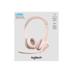 LOGITECH H390 Headset on-ear wired USB-A rose redeal.fr