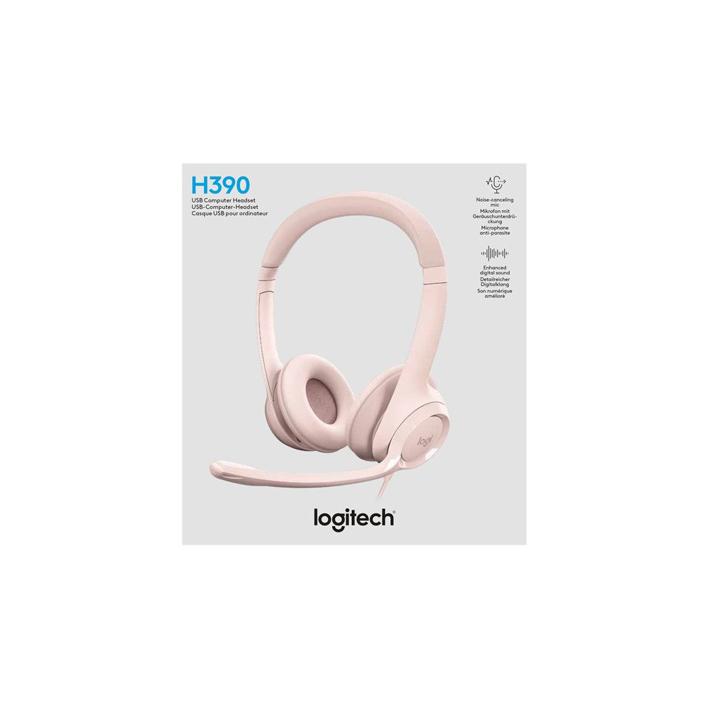 LOGITECH H390 Headset on-ear wired USB-A rose redeal.fr