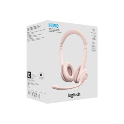 LOGITECH H390 Headset on-ear wired USB-A rose redeal.fr