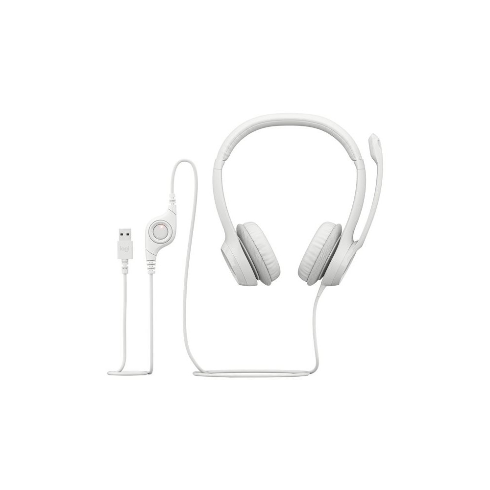 LOGITECH H390 Headset on-ear wired USB-A off-white redeal.fr