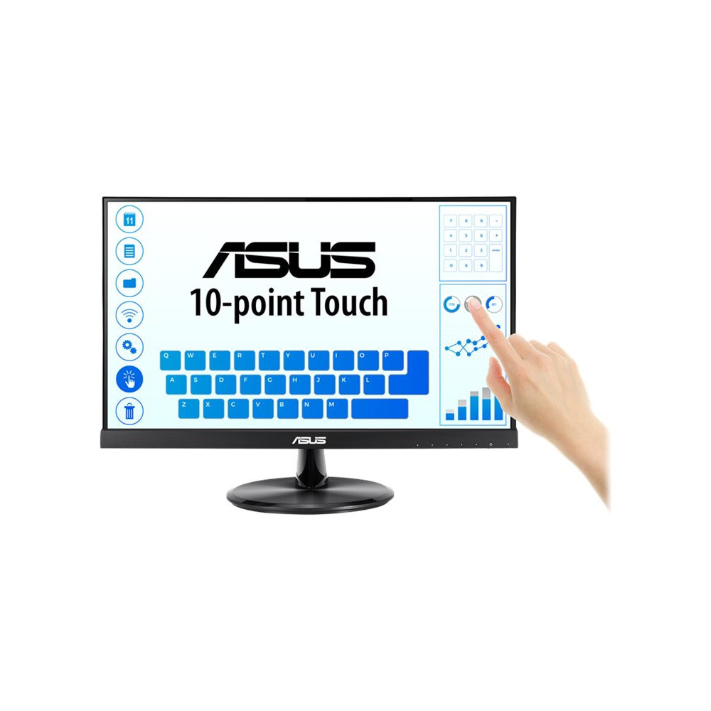 ASUS VT229H 21.5p FHD 1920x1080 IPS 60Hz 16:9 Touch Monitor flicker free Blue light filter HDMI D-Sub Vesa 100x100