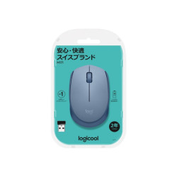 LOGITECH M171 Mouse right and left-handed optical 3 buttons wireless 2.4 GHz USB wireless receiver blue/grey redeal.fr