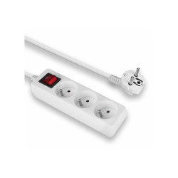 LINDY 3 way Mains Gang Socket with switch FR France