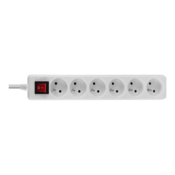 LINDY 6 way Mains Gang Socket with switch FR France