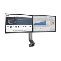 EATON TRIPPLITE Dual-Display Monitor Arm with Desk Clamp and Grommet - Height Adjustable 17p to 27p Monitors redeal.fr