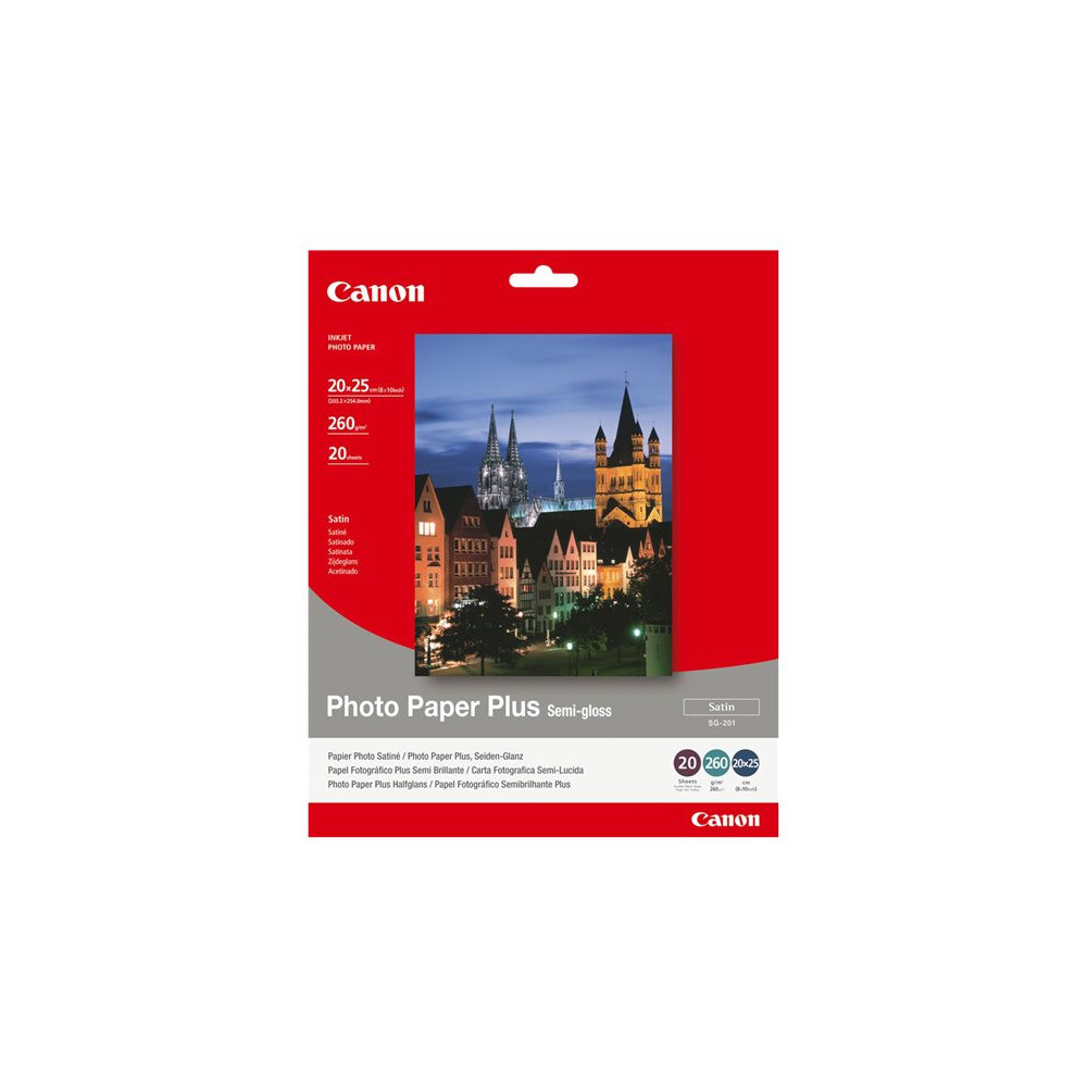 CANON SG-201 semi brillant photo  papier inkjet 260g/m2 8x10 inch 20 feuilles pack de 1