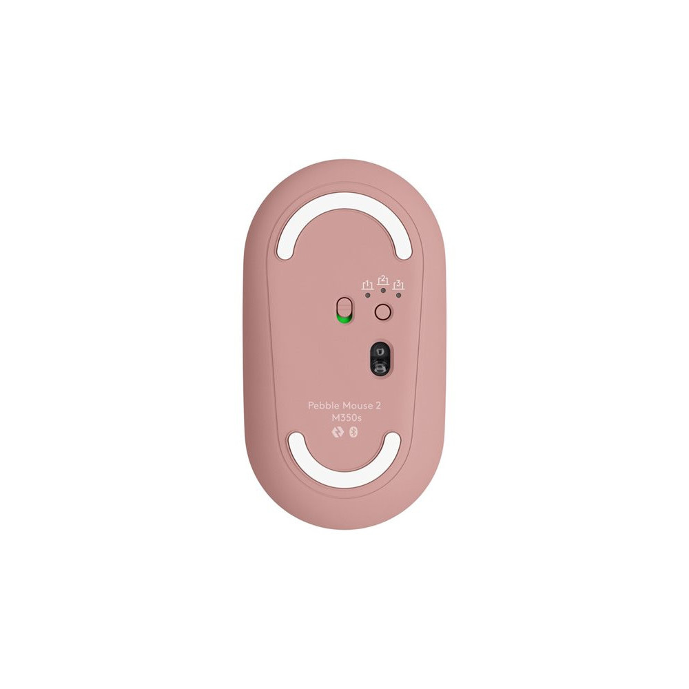 LOGITECH Pebble Mouse 2 M350s Mouse optical 3 buttons wireless Bluetooth 5.2 LE tonal rose redeal.fr