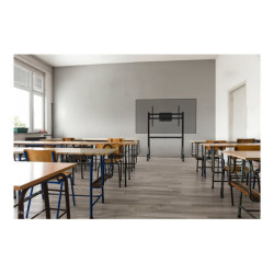 NEOMOUNTS FL50-525BL1 Support au sol mobile pour écran 55-86p - étagère multimédia incluse - installation rapide - TÜV