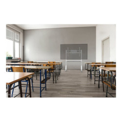 NEOMOUNTS FL50-525WH1 Support au sol mobile pour écran 55-86p - étagère multimédia incluse - installation rapide - TÜV