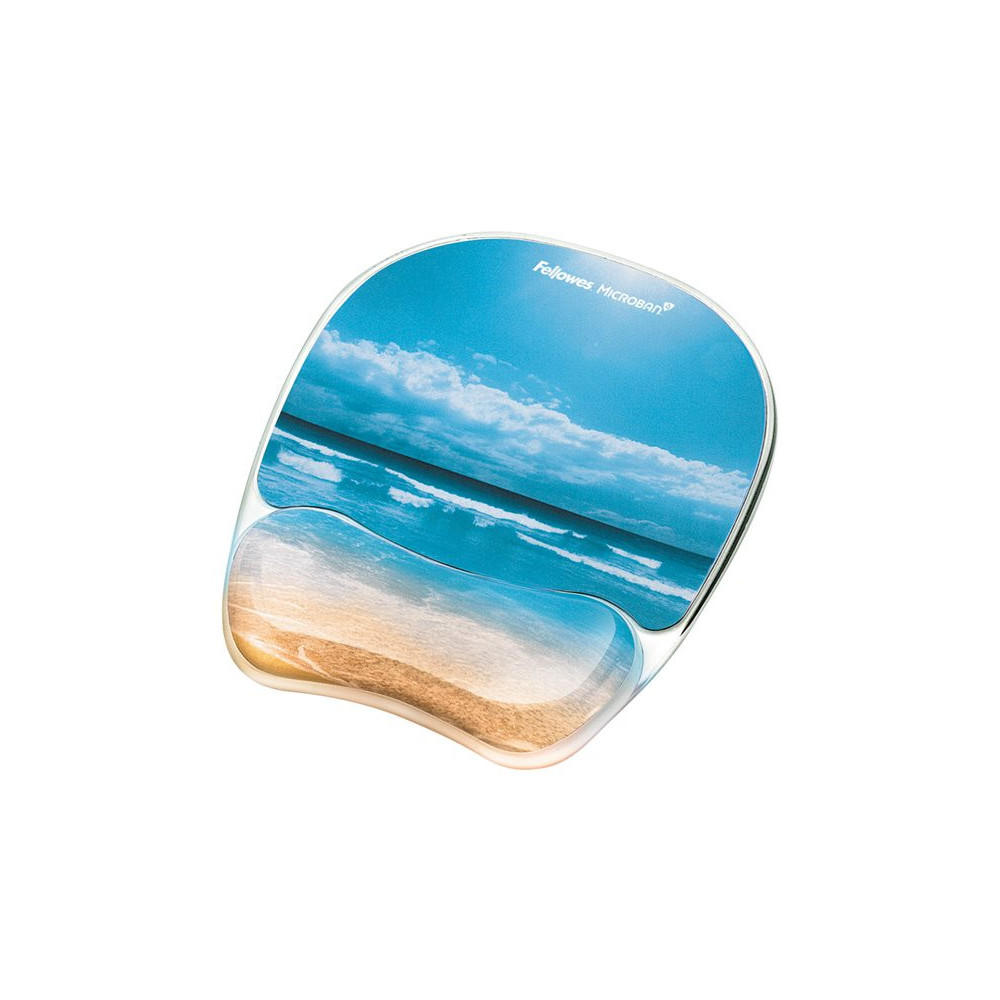 FELLOWES Photo Gel Mouse Pad and Wrist Rest with Microban Protection Sandy Beach redeal.fr