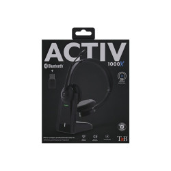TNB Activ 1000X Professional Headset With Recharge Base Wireless Connection Bluetooth 5.0 And 24Ghz Stereo Earpads