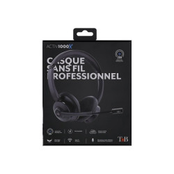 TNB Activ 1000X Professional Headset With Recharge Base Wireless Connection Bluetooth 5.0 And 24Ghz Stereo Earpads