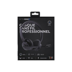 TNB Activ 1000X Professional Headset With Recharge Base Wireless Connection Bluetooth 5.0 And 24Ghz Stereo Earpads