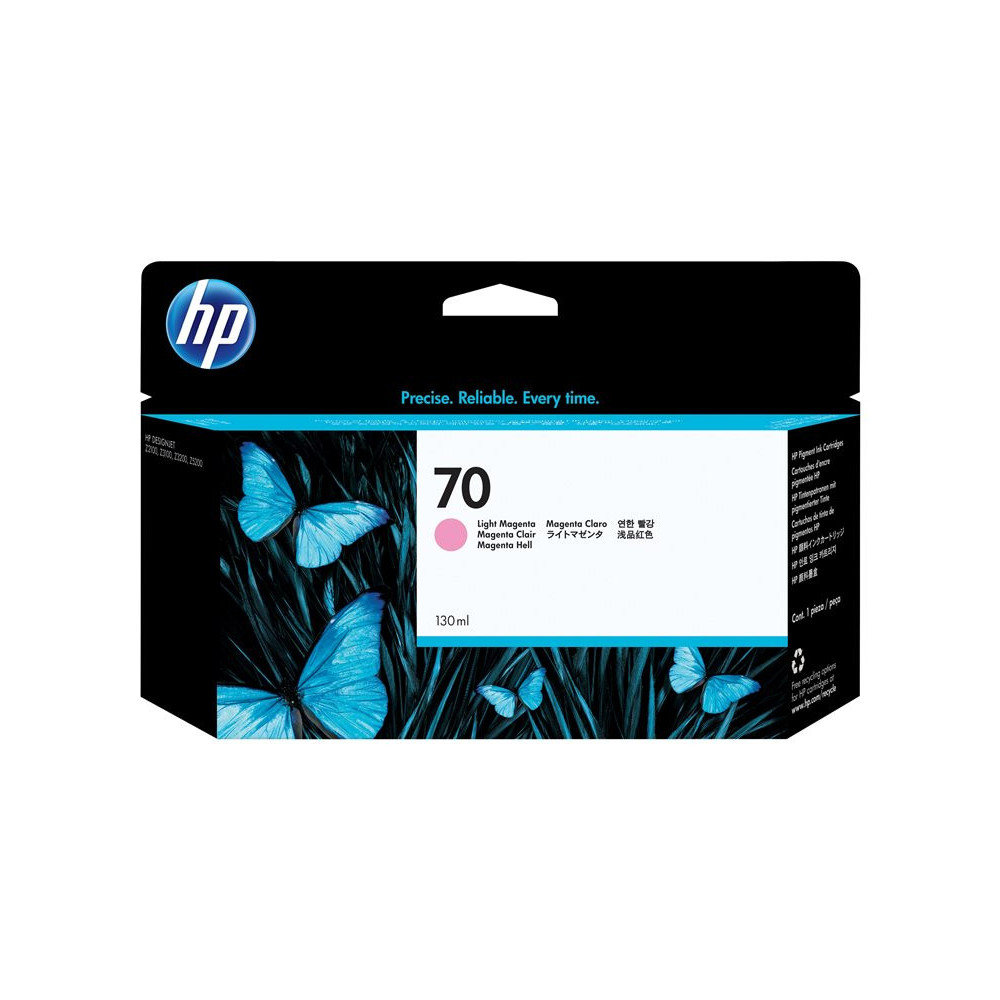 HP 70 original Ink cartridge C9455A light magenta standard capacity 130ml 1-pack with Vivera Ink cartridge