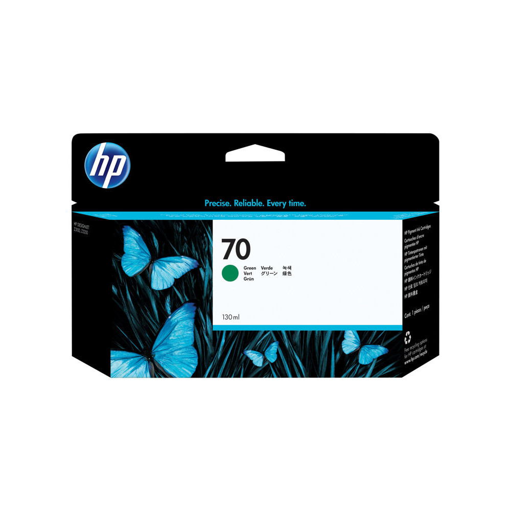HP 70 original Ink cartridge C9457A green standard capacity 130ml 1-pack with Vivera Ink cartridge