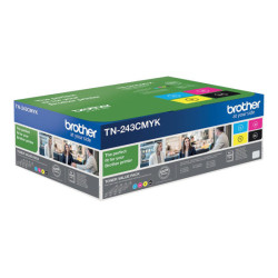 BROTHER TN243CMYK Pack Toner standard Cyan Magenta Jaune Noir 4x 1000 pages pour Hl-L32xx DCP-L35xx MFC-L37xx