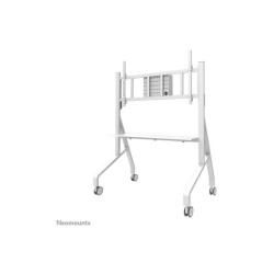 NEOMOUNTS FL50-575WH1 Support au sol mobile pour écran 65-110p - étagère multimédia incluse - installation rapide - TÜV