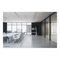 NEOMOUNTS FL50-575WH1 Support au sol mobile pour écran 65-110p - étagère multimédia incluse - installation rapide - TÜV