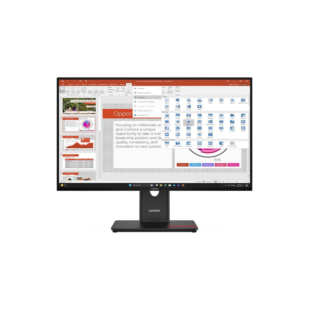 LENOVO ThinkVision T27-40 27p IPS 16:9 1920x1080 300cd/m2 1500:1 HDMI DP VGA USB TopSeller redeal.fr
