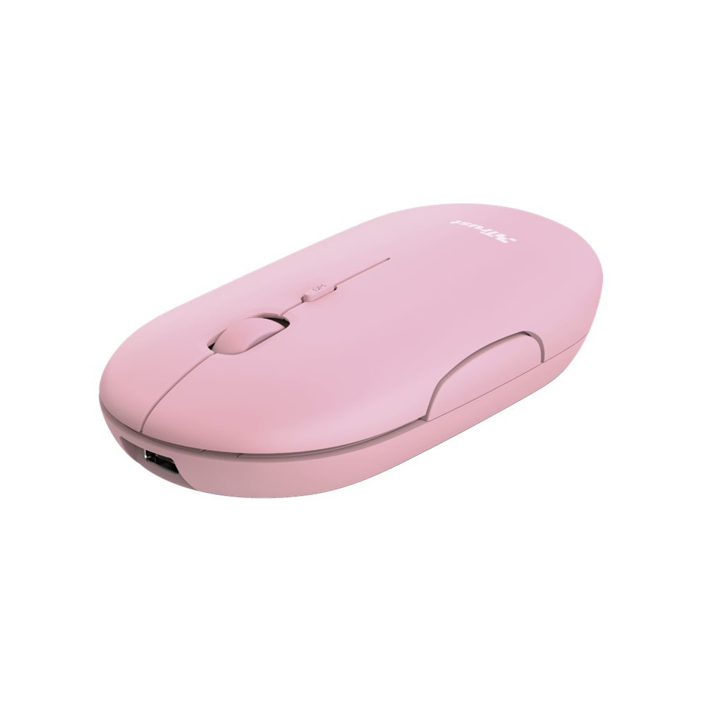 TRUST Souris sans fil PUCK Ultra-plate rechargeable - Rose redeal.fr