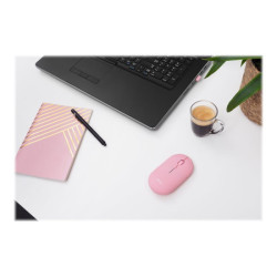 TRUST Souris sans fil PUCK Ultra-plate rechargeable - Rose redeal.fr